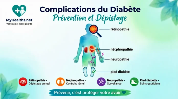 Complications du Diabète Prévention de la rétinopathie, néphropathie, neuropathie et pied